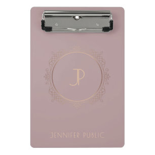 Trendy Elegant Modern Monogrammed Template Mini Clipboard