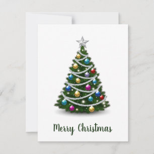 Trendy Elegant Modern Non Photo Christmas Tree  Holiday Card