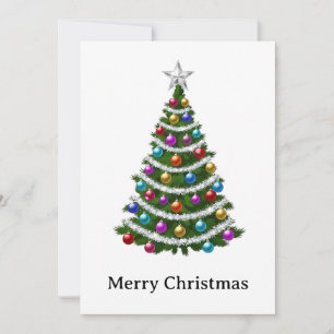 Trendy Elegant Modern Non Photo Christmas Tree Holiday Card