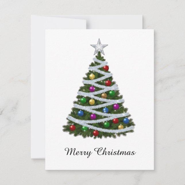 Trendy Elegant Modern Non Photo Christmas Tree Holiday Card (Front)