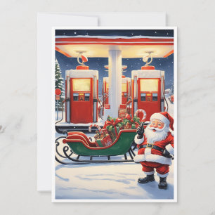Trendy Elegant Modern Non Photo Santa Claus Holiday Card