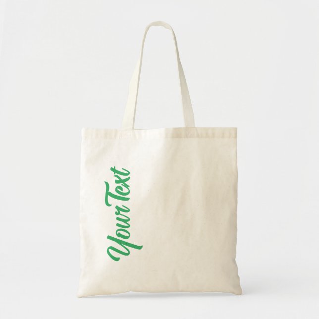 Trendy Elegant Modern Sea Green Handwriting Text  Tote Bag (Front)