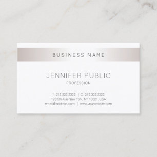 Trendy Elegant Modern Simple Design Silver Plain Business Card