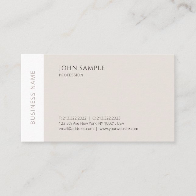 Trendy Elegant Modern Simple Professional Template Business Card (Front)