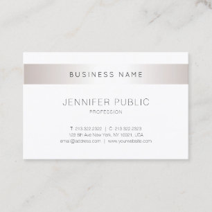 Trendy Elegant Modern Sleek Design Silver Plain Business Card
