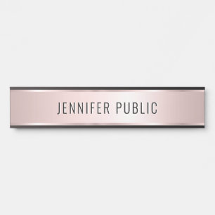 Trendy Elegant Modern Template Luxury Rose Gold Door Sign
