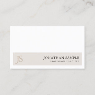 Trendy Elegant Monogram Minimalist Design Plain Business Card