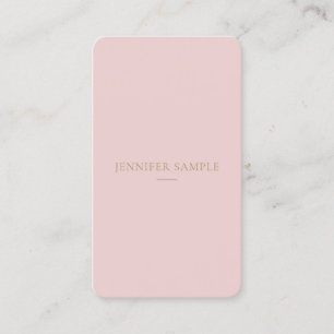Trendy Elegant Pink Gold Text Simple Template Chic Business Card