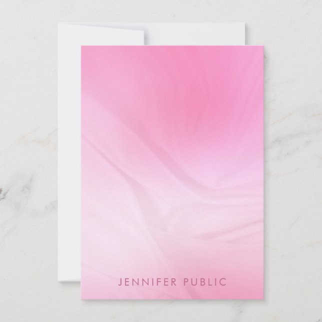 Trendy Elegant Pink Modern Template Rectangle (Front)