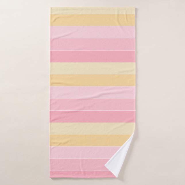 Trendy Elegant Pink Purple Yellow White Colours Bath Towel (Bath Towel)