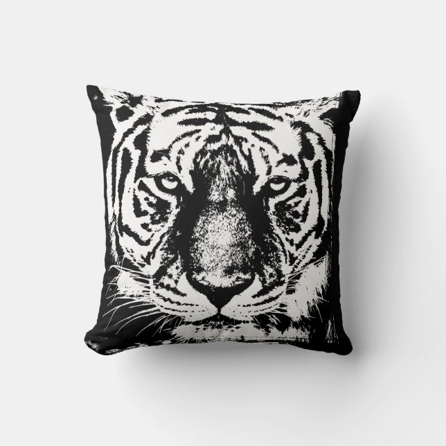 Trendy Elegant Pop Art Tiger Head Modern Template Cushion (Front)