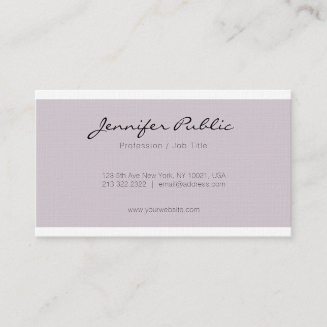 Trendy Elegant Professional Minimalist Plain Luxe Business Card (Front)