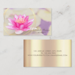 Trendy Elegant Rose Gold ,Gold Circle Lotus Business Card