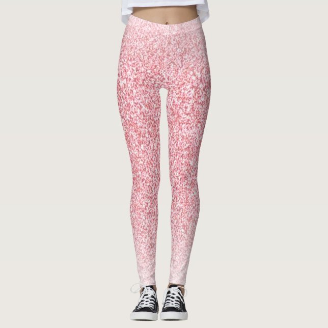 Trendy Elegant Rose Gold Modern Template Leggings (Front)