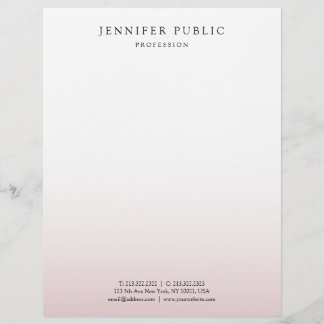 Trendy Elegant Rose Gold White Modern Template Custom Letterhead