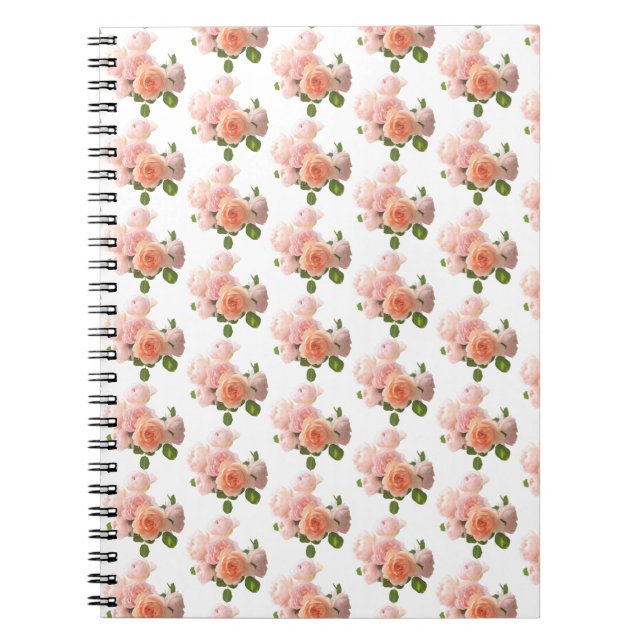 Trendy Elegant Roses Design Modern Template Notebook (Front)