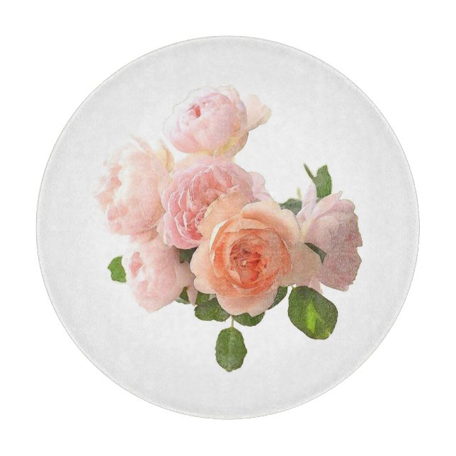 Trendy Elegant Roses Modern Design Template Cutting Board (Front)
