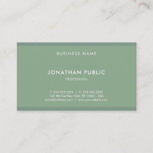 Trendy Elegant Sage Green Modern Professional Cool Business Card