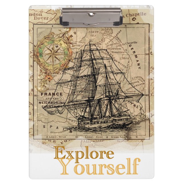 Trendy Elegant Self Improvement Quote Motivational Clipboard (Front)