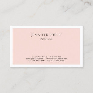 Trendy Elegant Simple Design Blush Pink Plain Business Card