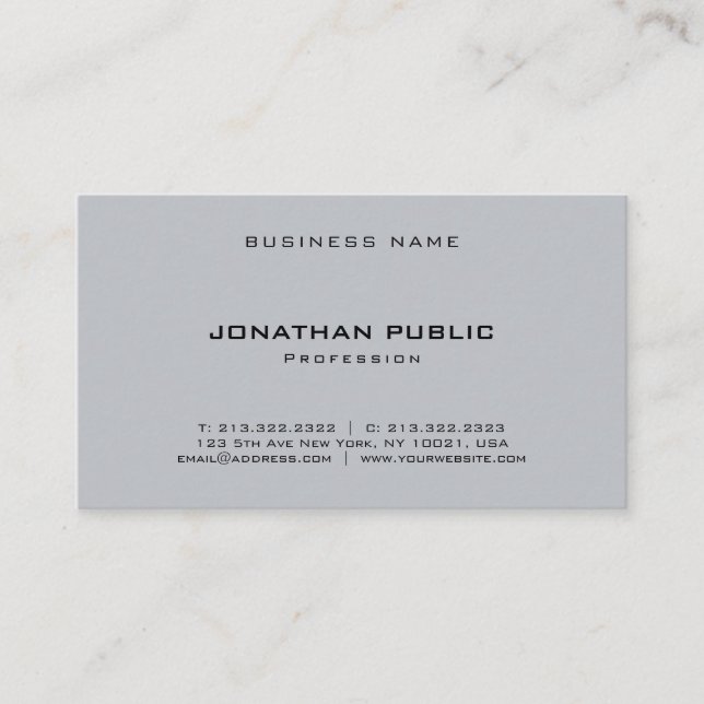 Trendy Elegant Simple Template Professional Modern Business Card (Front)