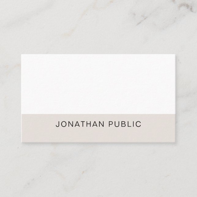Trendy Elegant Sleek Graphic Design Plain Modern Business Card (Front)