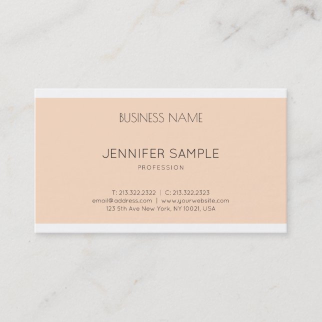 Trendy Elegant Smart Graphic Design Modern Plain Business Card (Front)