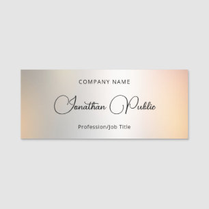 Trendy Elegant Template Silver Custom Typography Name Tag