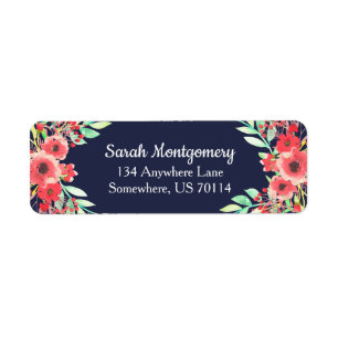 Trendy Elegant Watercolor Pink Flowers & Foliage