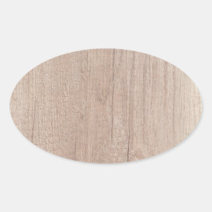Trendy Elegant Wood Board Look Blank Template Oval Sticker