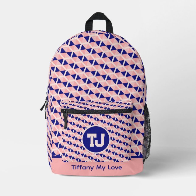 Trendy Elementary Student Name Backpack (Front)