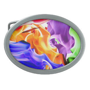 Trendy energetic colorful abstract art belt buckle