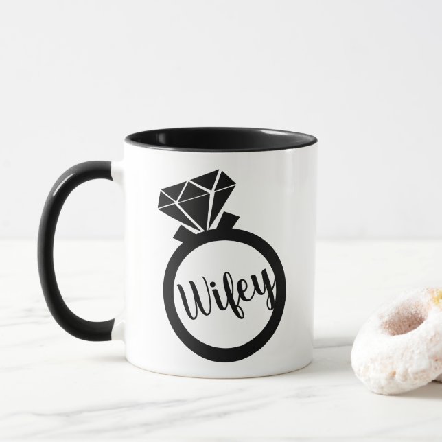 Trendy Engagement Ring Wifey Mug (With Donut)