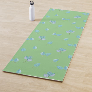 Trendy Eucalyptus Leaves On Sage  Yoga Mat