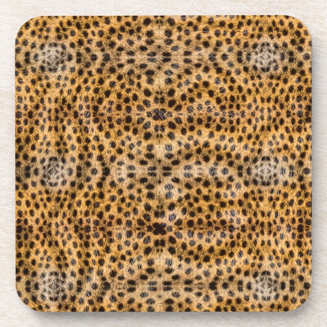 Trendy Exotic Cheetah Fur Pattern Animal Print Coaster (Front)