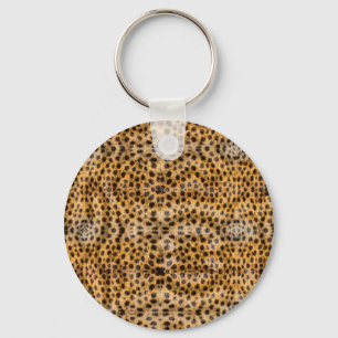 Trendy Exotic Cheetah Fur Pattern Animal Print Key Ring