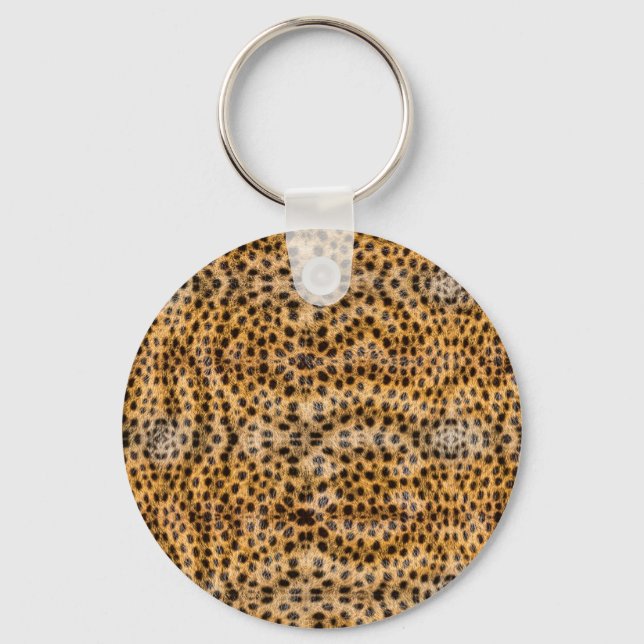 Trendy Exotic Cheetah Fur Pattern Animal Print Key Ring (Front)