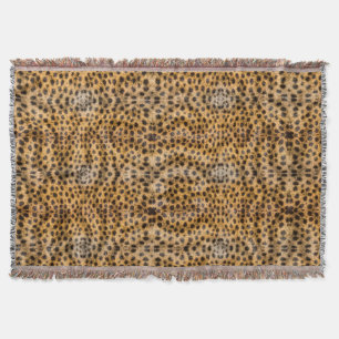 Trendy Exotic Cheetah Fur Pattern Animal Print Throw Blanket