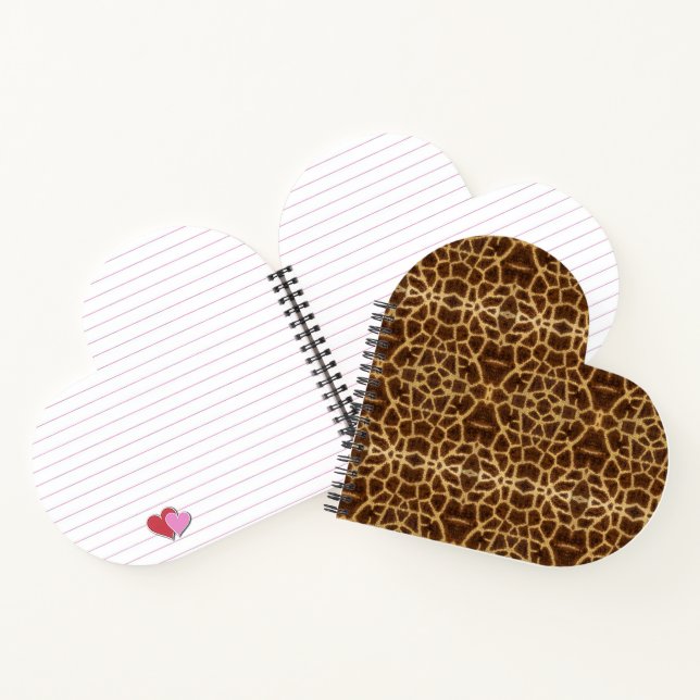 Trendy Exotic Giraffe Fur Pattern Animal Print Notebook (Inside)