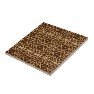 Trendy Exotic Giraffe Fur Pattern Animal Print Tile