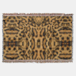 Trendy Exotic Leopard Fur Pattern Animal Print Throw Blanket