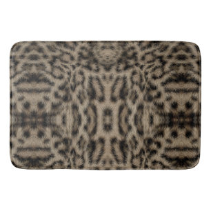 Trendy Exotic Snow Leopard Pattern Animal Print Bath Mat