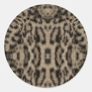 Trendy Exotic Snow Leopard Pattern Animal Print Classic Round Sticker