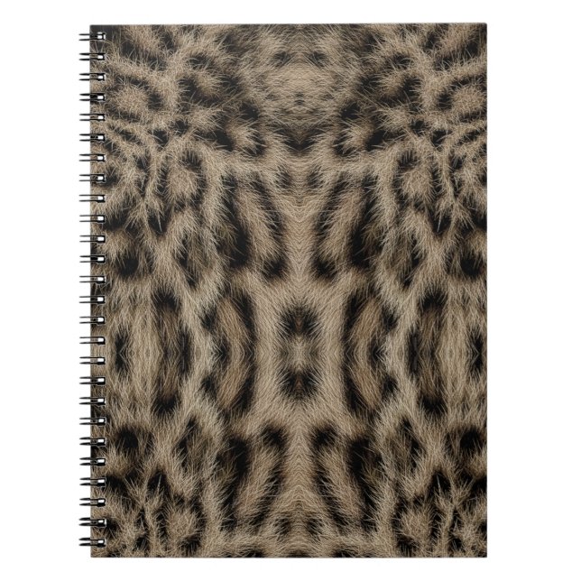 Trendy Exotic Snow Leopard Pattern Animal Print Notebook (Front)