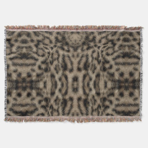 Trendy Exotic Snow Leopard Pattern Animal Print Throw Blanket