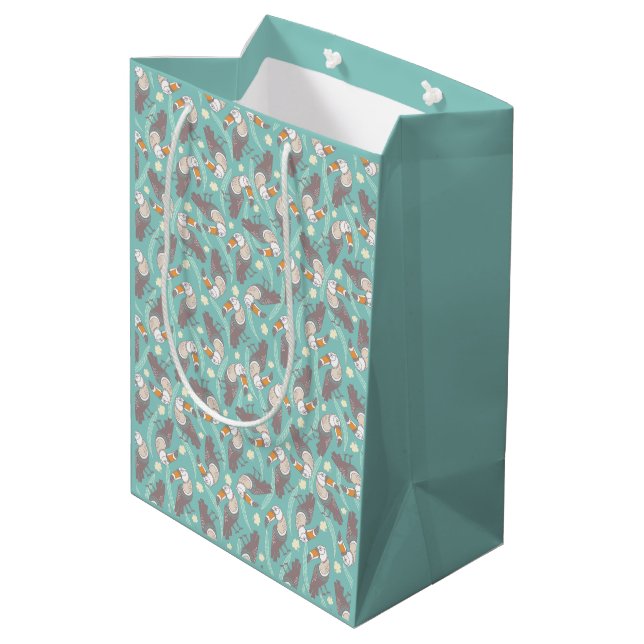 Trendy exotic toucans  medium gift bag (Back Angled)
