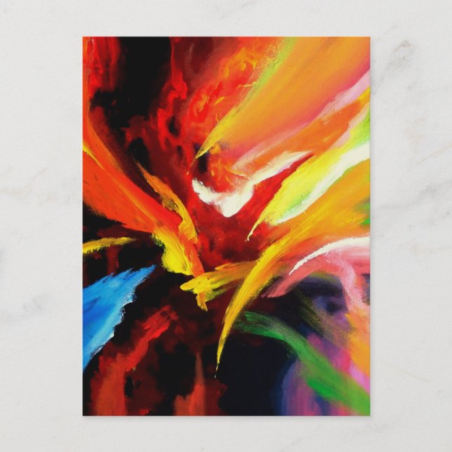 Trendy Expressionist Painting Modern Abstract Postcard (Front)