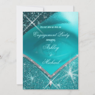 Trendy EyE turquoise green sophisticated luxury Invitation