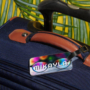 Trendy Eyeglasses  and Flowers  Luggage Tag