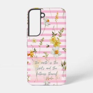 Trendy Faith Blush Stripe Daffodils Bee Nature Samsung Galaxy Case